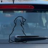 White Funny Dog Car Rear Window Wiper Wiggle Tail Sticker