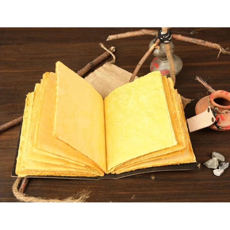 Grimoire journal Leather Print Caltic Cat journal Blank Spell book