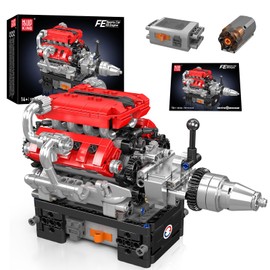 Mould King 10204 V8 Engine Building Kit - Build Your Own V8 Engine Toy, 8-Cylinder Gasoline Car Engine Replica Model Kit for Kids/Teens Ages 8+(750PCS)