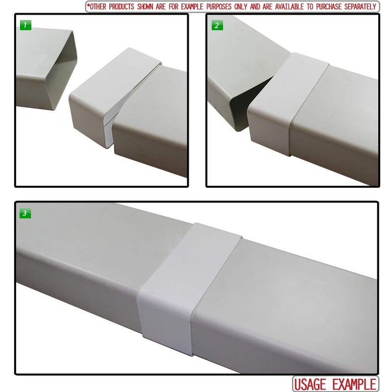 Kair Rectangular Straight Connector 150mm x 70mm Flat Pipe Joint