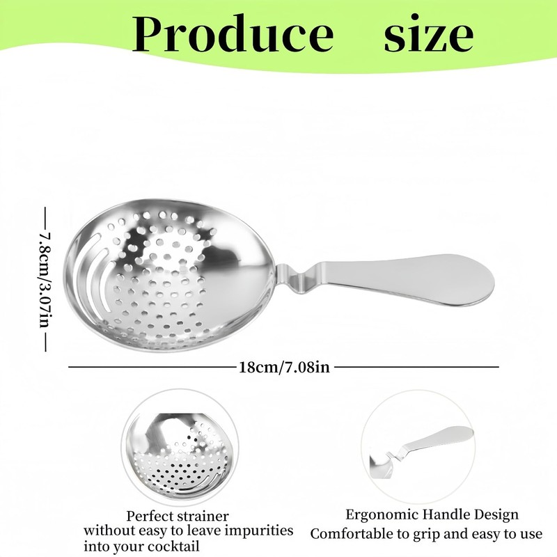 WQHLONGBO 7''Stainless Stee Cocktail Strainer for Home or Commercial Bar,Cocktail