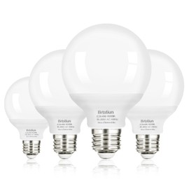 Brtstiun G25 LED Light Bulbs, Round Vanity Light Bulbs for Bathroom, 40W Equivalent, Cool White 4000K, E26 Base Globe Light Bulbs, 600LM, Non-Dimmable, 4-Pack