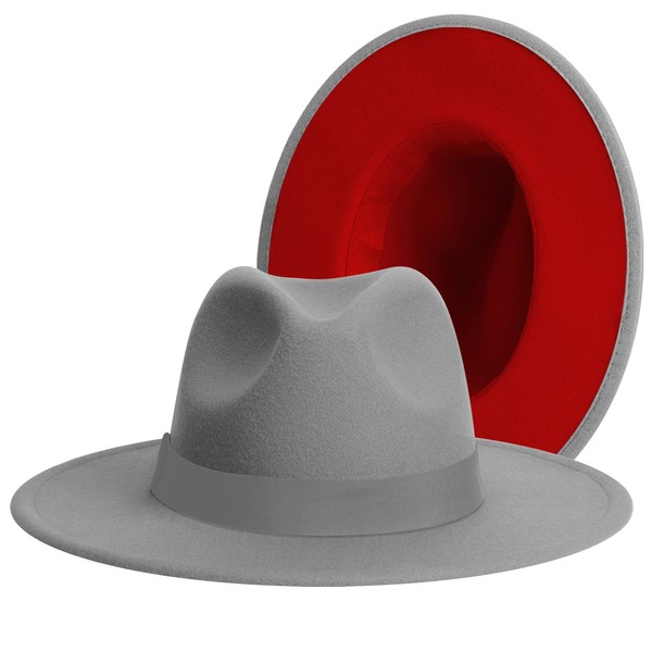 Wide Brim Fedora Hats for Women & Men Classic Dress