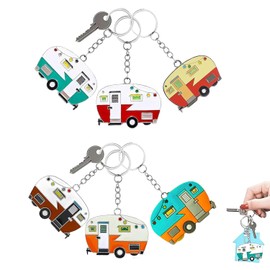 TJYAEKLTD Caravan Keyring, Practical and Stylish Happy RV Camper Keyring Accessories, Camping Keyring for Lovers, Mixcolors