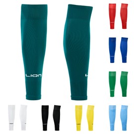 Lion Sportswear Kids/Youth Soccer Sock Sleeves To Accompany Grip Socks - Fits Over Calf/Shin Guards - Variety Of Colors To Match Your Team Uniform - Forest Green