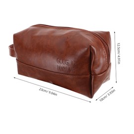 Outanaya Travel Toiletry Bag for Men Durable PU Leather Organizer for Skincare Makeup Capacity Storage for Business Trips Vacations Portable Design for Easy Carrying