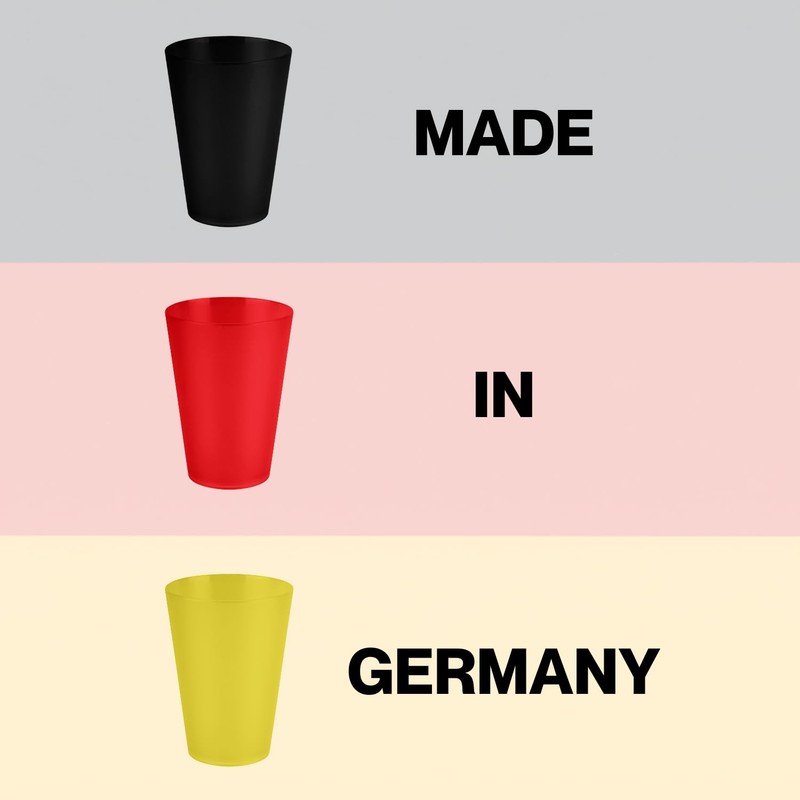 S&S-Shop 10 Plastic Drinking Cups 0.4 L Black Reusable Drinking