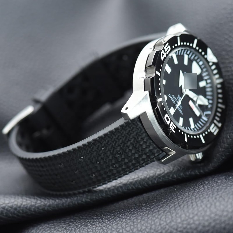 Max Tropical Vintage Style FKM Rubber Divers Replacement Watch Strap