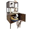 Litter Box Enclosure with Cat Tree, Corner Kitty Litter Box