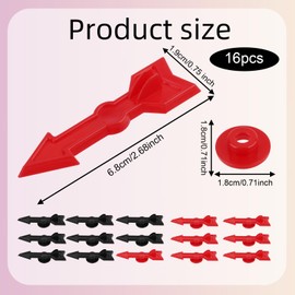Gosknor 16pcs Arrow Game Spinners, 2.7 Inch Black and Red Plastic Arrow Spinners Board Game Pieces for Classroom Activities Replacement Parts DIY Project
