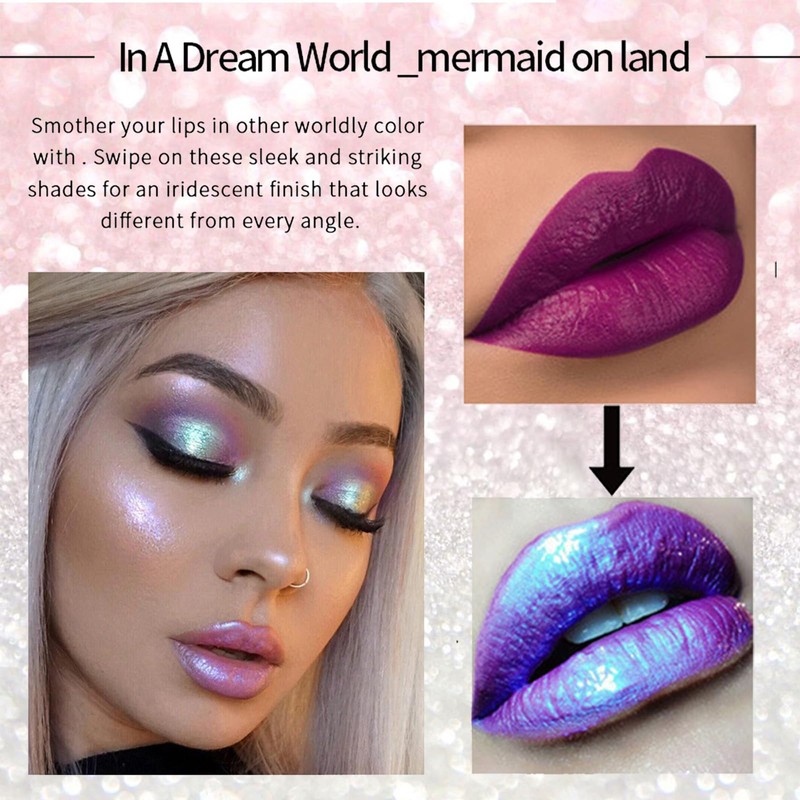 Nude Diamond Metallic Glitter Gloss, Sparkle Shiny Plumper Liquid Lipstick