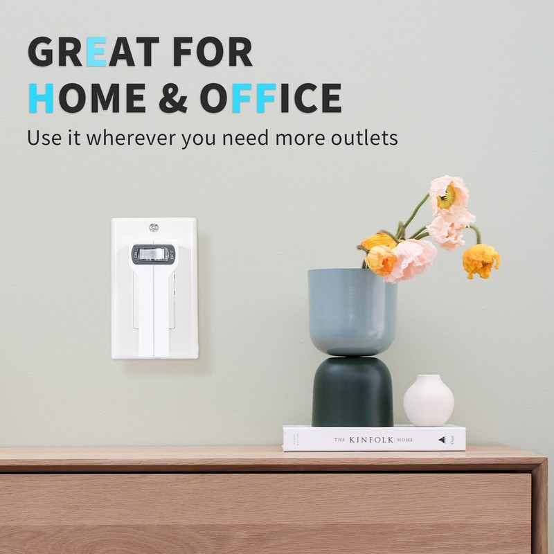 SYCON 4 Outlet Wall Adapter with A Power Switch and