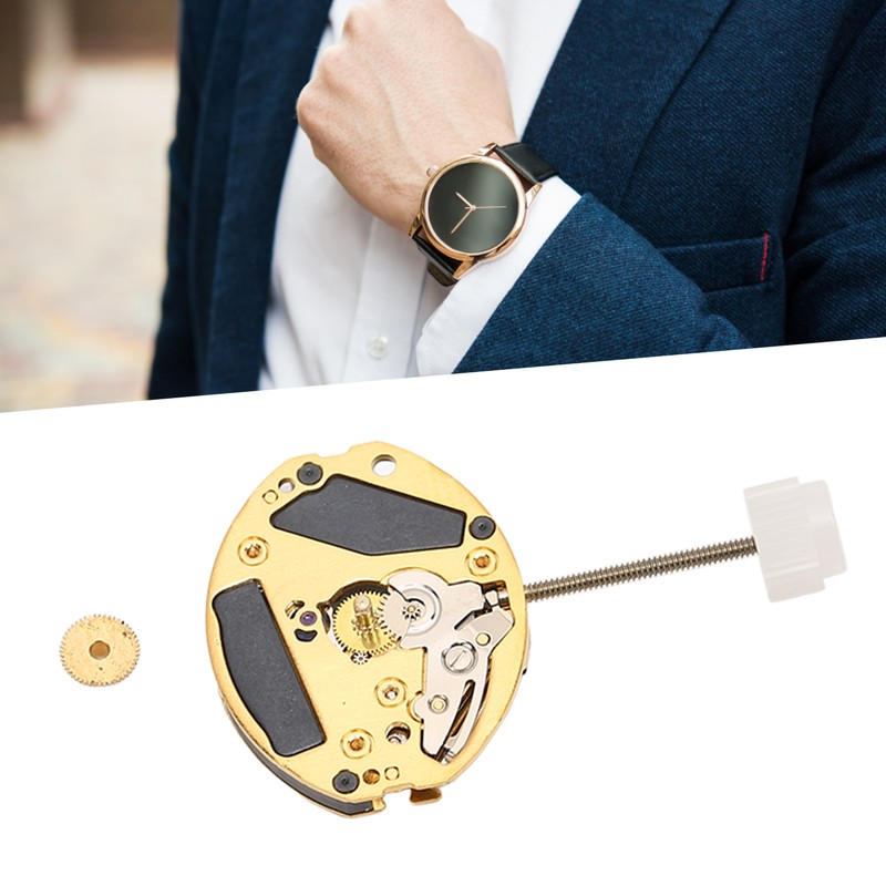 ETA 901001 Quartz Movement Golden Alloy Rhinestone Watch Movement Replacement