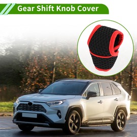HOPESPANNER Universal Gear Shift Knob Cover Stick Shifting Handle Protector Automotive Manual Fabric 1 Pc Anti-Slip Black Red