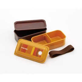 Skater PALW6AG Silver Ion Ag+ Bento Box, Antibacterial, Fluffy, Packing, One-Piece, 2-Tier, 21.5 fl oz (550 ml), Wood Grain, Light Brown