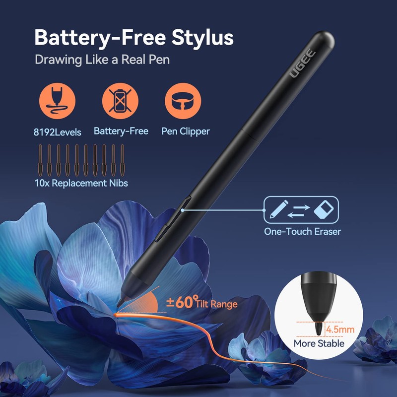 Graphics Drawing Tablet, UGEE S640 Digital Drawing Pad with 10