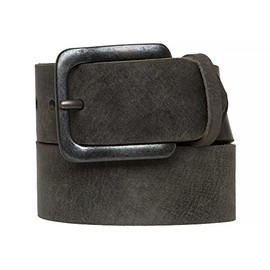 Strong Desert Vintage Men's Leather Belt Made in Germany - Black Plain, size: 85