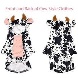 Disfraz divertido de fiesta para perro, disfraz de vaca para perros, Navidad vacas leche, ropa de gato (vaca, S)