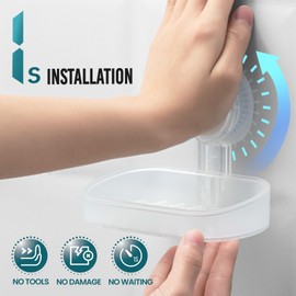 TAILI Soap Dish for Shower, Max Hold 5 KG Suction Soap Holder for Bathroom, Bathtub, Wall Mounted, Waterproof, Drill-Free, Removable Shower Organizer, Sponge Sink Holder Suction Cup, Plastic In Clear