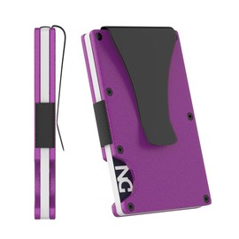 Metal Card Holder RFID Protection Minimalist Wallet Money Clip Money Clip Card Holder for Men Credit Card Holder Compact Card Holder Wallet for Men and Women, purple, Minimalist