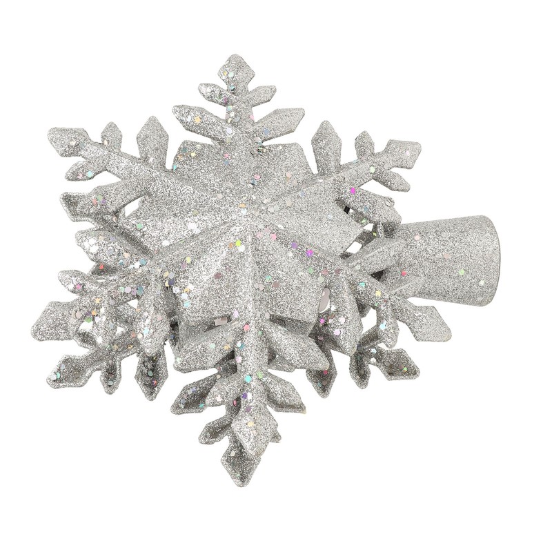 Silver Snowflake Christmas Tree Topper Lighted 3D PVC Christmas Tree