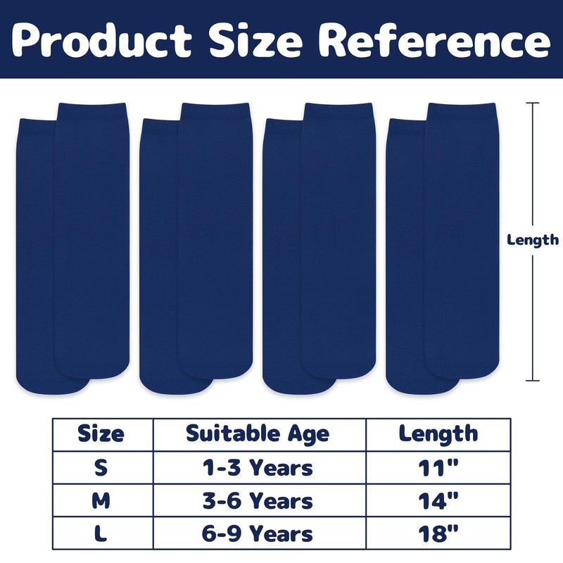 Toddler Baseball and Soccer Socks for Kids - Boys Navy