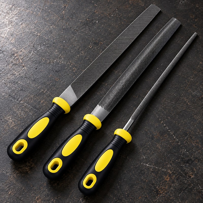 8-Inch Professional High Carbon Steel File Set – Flat, Round