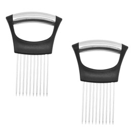 PACIOCEAN 2Pcs Upgraded Onion Holder for Slicing,Stainless Steel Onion Slice Holder,Cutting Tool for Meat, Onion, Potato, Tomato,Stainless Steel Cutting Kitchen Gadget
