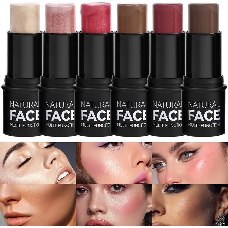 3PCS Contouring Stick 3 Colors, Highlighter, Bronzer, Cheek, Non-stick, Water