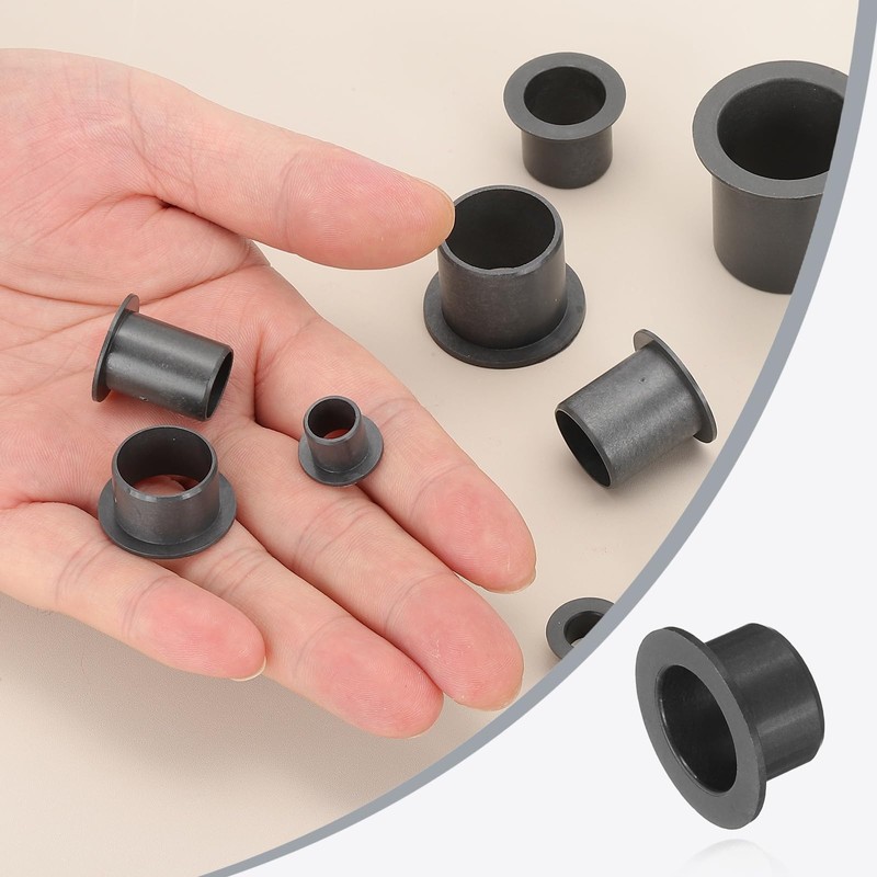 sourcing map 8Pcs Flanged Sleeve Bearing, Plastic Bushing ID 12mm