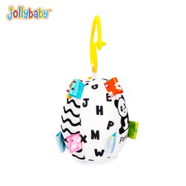 Black White Stroller Toy High Contrast Early Education Baby Plush Rattles Rings Hanging Toy for 0 to 1 Yeas Old Babies Oval