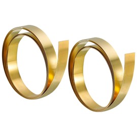 TA-VIGOR 2Pcs Brass Sheet Roll, 1000mm x 10mm x 0.3mm Metal Foil Plate Roll Brass Metal Thin Sheet Strip for Crafts, Electrical Repairs, DIY Projects, Grounding