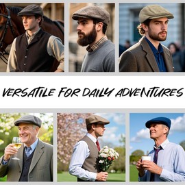 Clakllie Octagonal Cap Forward Cap Plaid Driving Berets Hat Lightweight Irish Cabbie Hat Gatsby Hat for Men Summer,HBL1-Blue