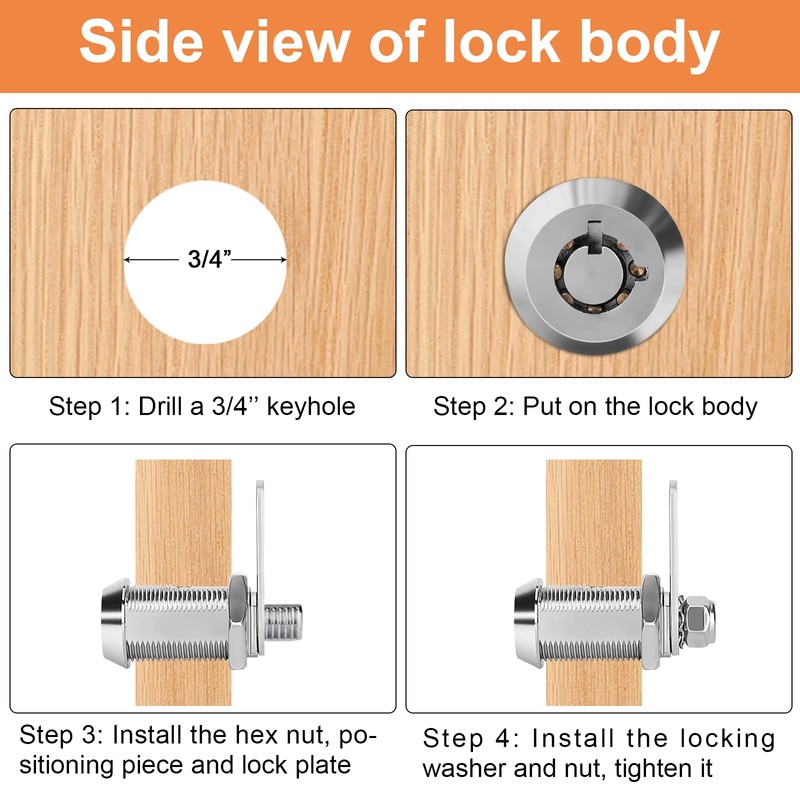 Cam Locks Keyed Alike 5/8" RV Storage Lock 4PCS RV