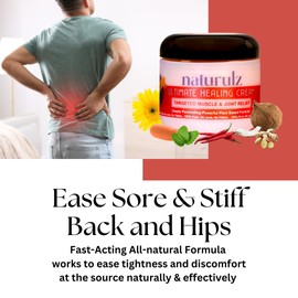Naturulz Ultimate Healing Cream 4 ounce All-Natural Extra Strength Muscle Rub & Joint Topical for Back, Neck & Shoulder Discomfort with Arnica, Calendula & Capsaicin. 'NO JUNK' Extra Strength Formula.
