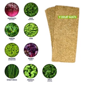 ZESTIGREENS Microgreens Kit: Self-Watering Tray, Seeds, Mats, Bamboo Frame - No Soil, Easy Setup, Guaranteed Growth - Kit Or Refills: Refill: 9 Mats & Seeds