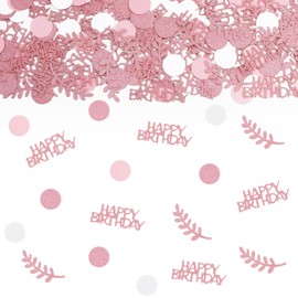 TUZELIYA Happy Birthday Confetti Birthday Rose Gold Table Decoration Birthday Decoration Woman Man Confetti Birthday Streamer Birthday Happy Birthday Decoration Table Women Men