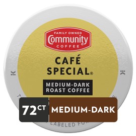 Community Coffee Cafe Special, Medium-Dark Roast, K-Cup for Keurig Brewers, 12 Count (Pack of 6)