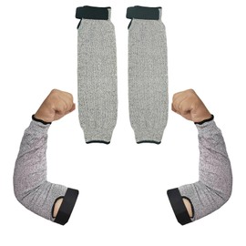 Cut Resistant Farmers Sleeves, Arm Burn Protection Sleeves for Thin Skin and Bruising, Arm Guards for Men Women, Gardening, Cutting Adjustable fit (1 Pair, Without Thumb Hole)