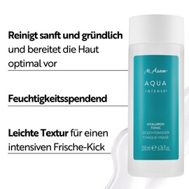 M. Asam Aqua Intense Hyaluronic Tonic (200 ml) - Moisturising Facial Toner with Hyaluronic & Aloe Vera, Cleans Gently & Soothes the Skin, Toner for All Skin Types, Fragrance-Free & Vegan