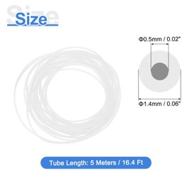 uxcell 16.4ft PTFE Tubing Hose, 0.5mm IDx1.4 mm OD Insulating 3D Printer Hose Ultra-Smooth for 3D Printer Conveying Tubing, Clear