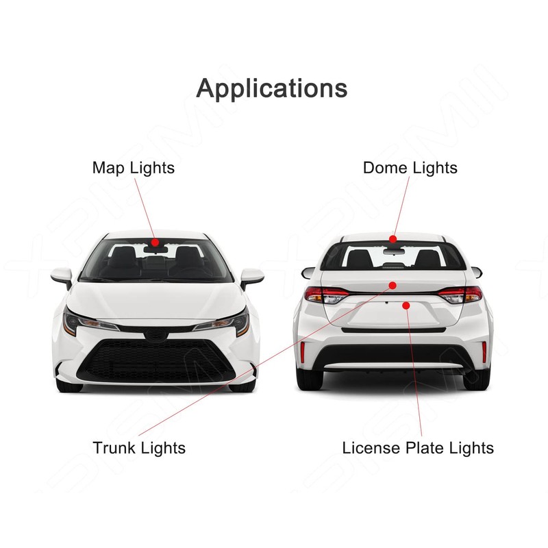 Xpismii 6 Piece 6000K White Corolla LED Interior Light Kit