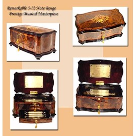 Reuge Music Box Company Masterpiece 72 Note Interchangeable 5 Movimientos, 15 Tunes Crescendo/Dolce Vita Music Box