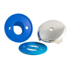 BlueVue 3-5/8" Big Overflow Gasket Kit with Overflow Cover for Stopping Tub Leaks, Brushed Nickel