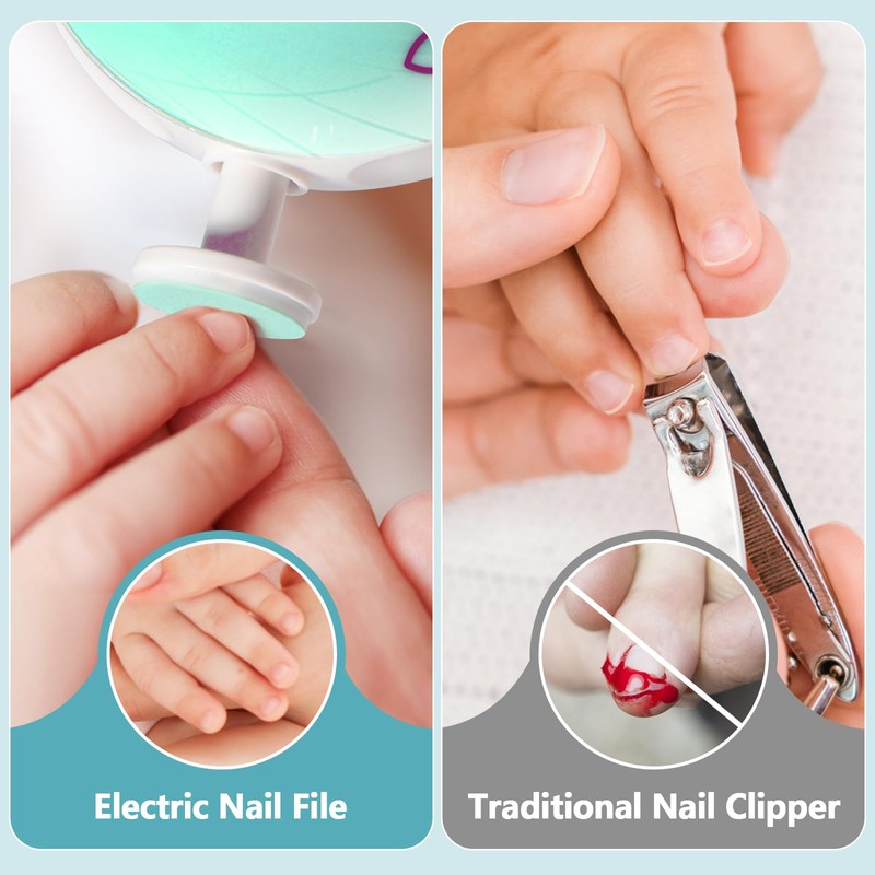 Blendura Baby Electric Nail File, 6 in 1 Electric Nail