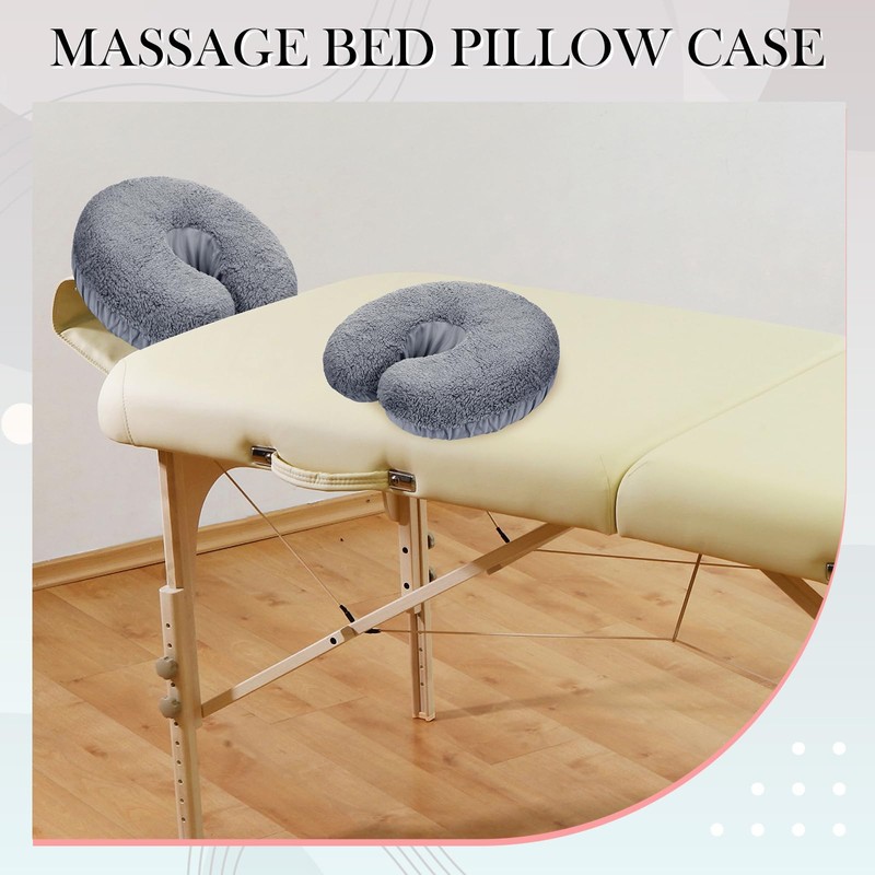 Mixweer 2 Pcs Massage Face Cradle Cover Fleece Massage Table