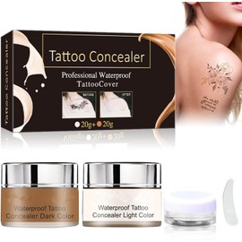 Tattoo Concealer, Tattoo Cover, Tattoo Remover, Concealer, Waterproof Make-Up Skin for Men Women, 20 g + 20 g