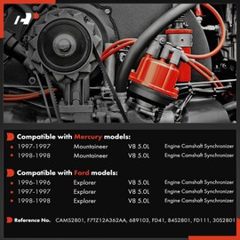 A-Premium Engine Camshaft Synchronizer Compatible with Ford Explorer 1996-1998 & Mercury Mountaineer 1997-1998, 5.0L