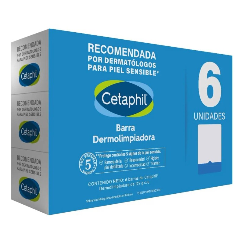 Jabon Corporal En Barra Cetaphil 6 Piezas De 127g C/u