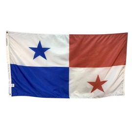 2x3' Panama Flag, Durable and Fade Resistant All Weather Nylon, with Canvas Header and Brass Grommets, 4 Rows of Fly End Stitching, Made in USA